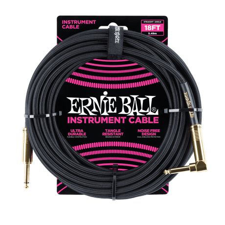 Ernie Ball 6086 Cavo per Chitarre (Nero, 5,4m)