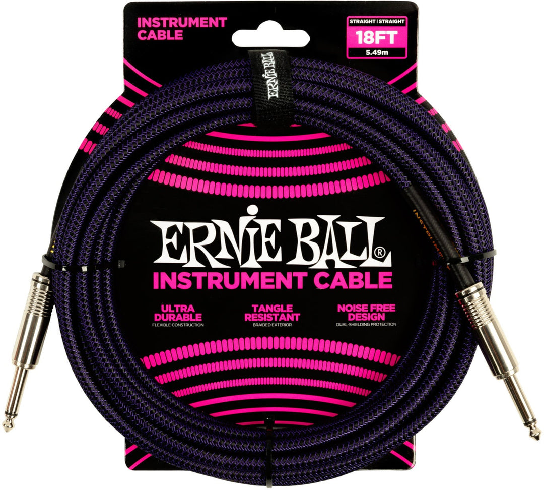 Ernie Ball 6395 Cavo per strumenti 5,4 M (18 ft) - Black & Pur