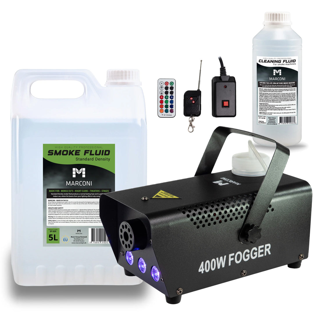 Marconi RGB Macchina del Fumo (400 W, Nero) Bundle