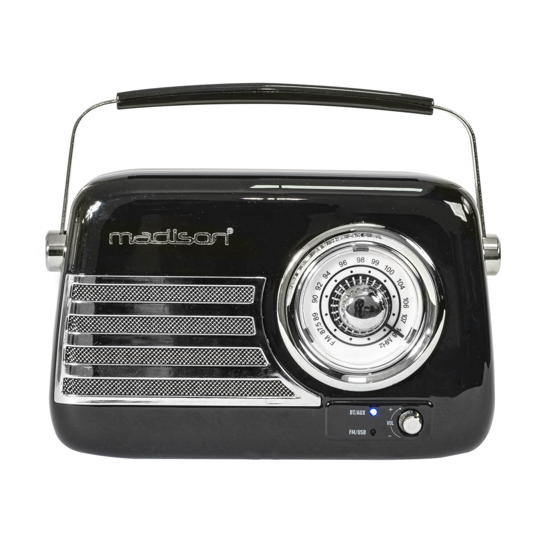 Madison Retro Radio con Bluetooth e FM (Nero)