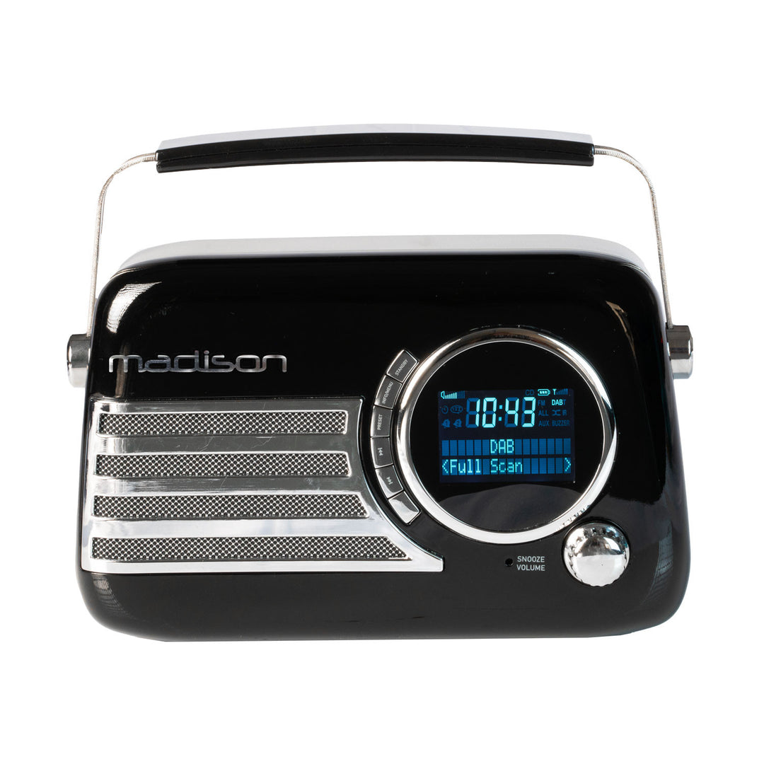Madison Retro Radio con Bluetooth, FM e DAB (Nero)