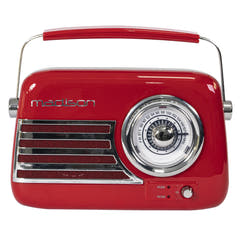 Madison Retro Radio con Bluetooth e FM (Rosso)
