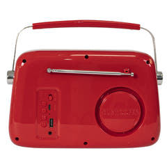 Madison Retro Radio con Bluetooth e FM (Rosso)