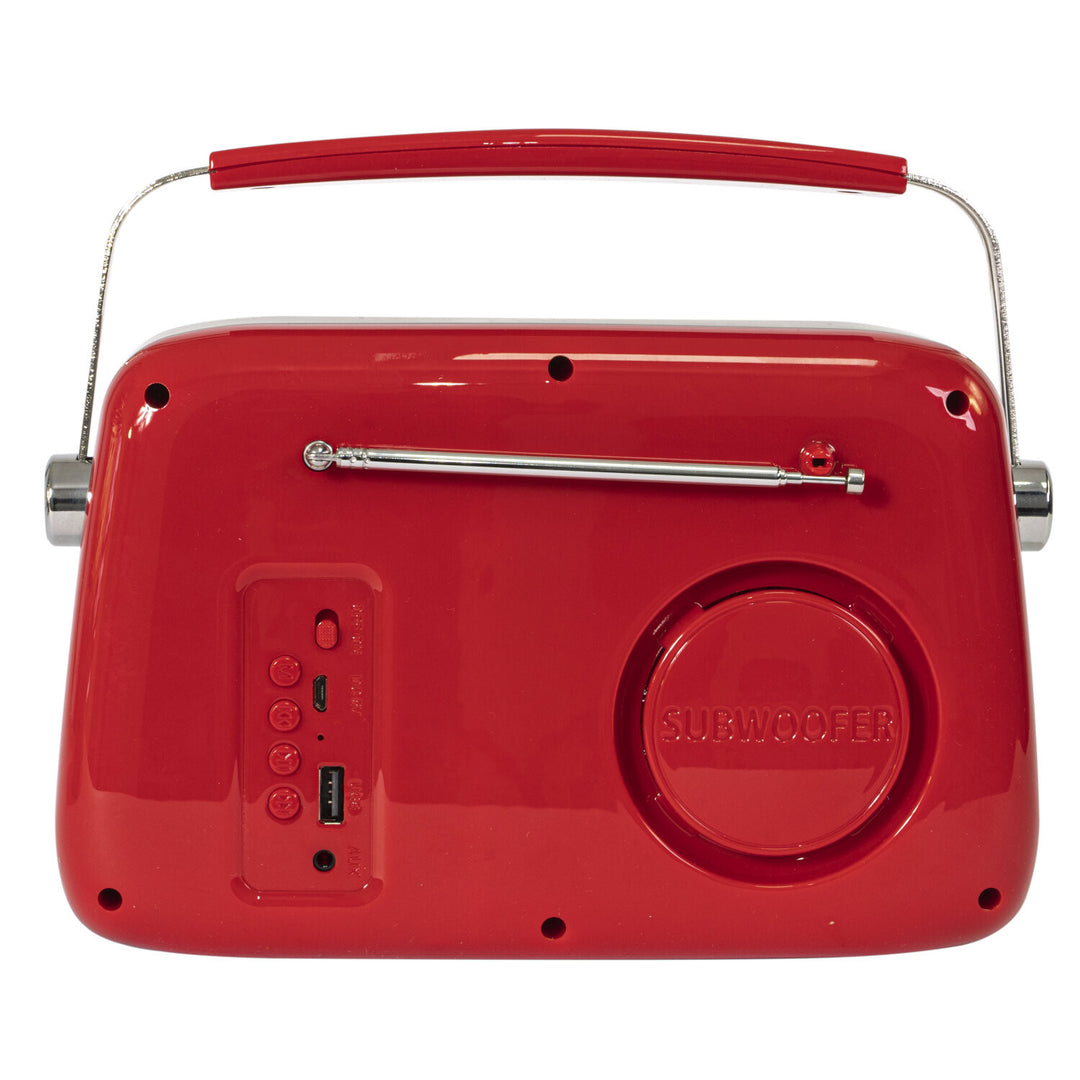 Madison Retro Radio con Bluetooth e FM (Rosso)