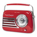 Madison Retro Radio con Bluetooth e FM (Rosso)