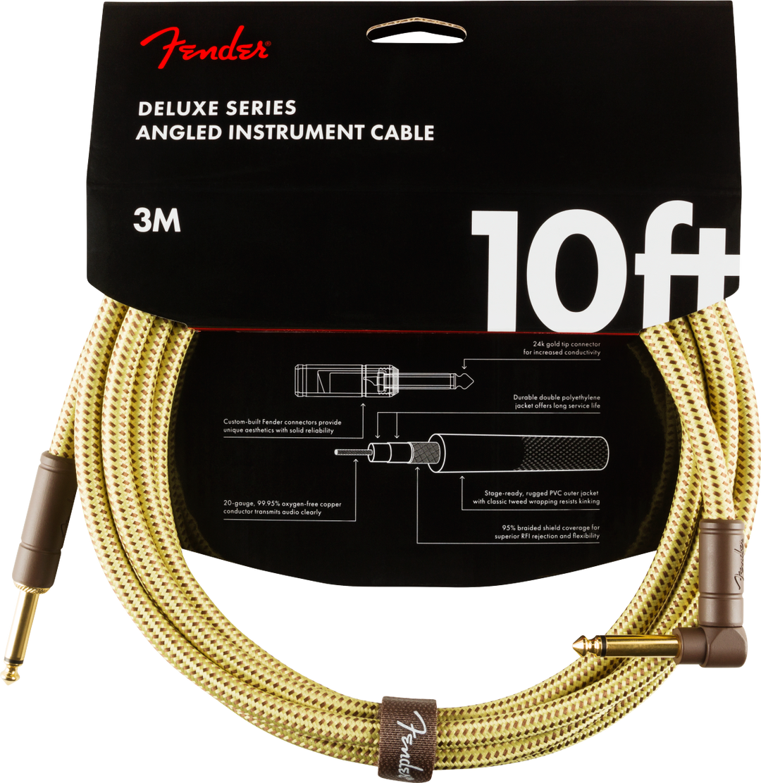 Fender Deluxe Cavo per Chitarre Vinkelstik (Tweed, 3m)