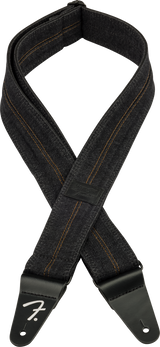 Fender x Wrangler Denim Tracolla per Chitarra (Washed Black Stitch, 2")