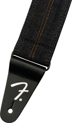 Fender x Wrangler Denim Tracolla per Chitarra (Washed Black Stitch, 2")