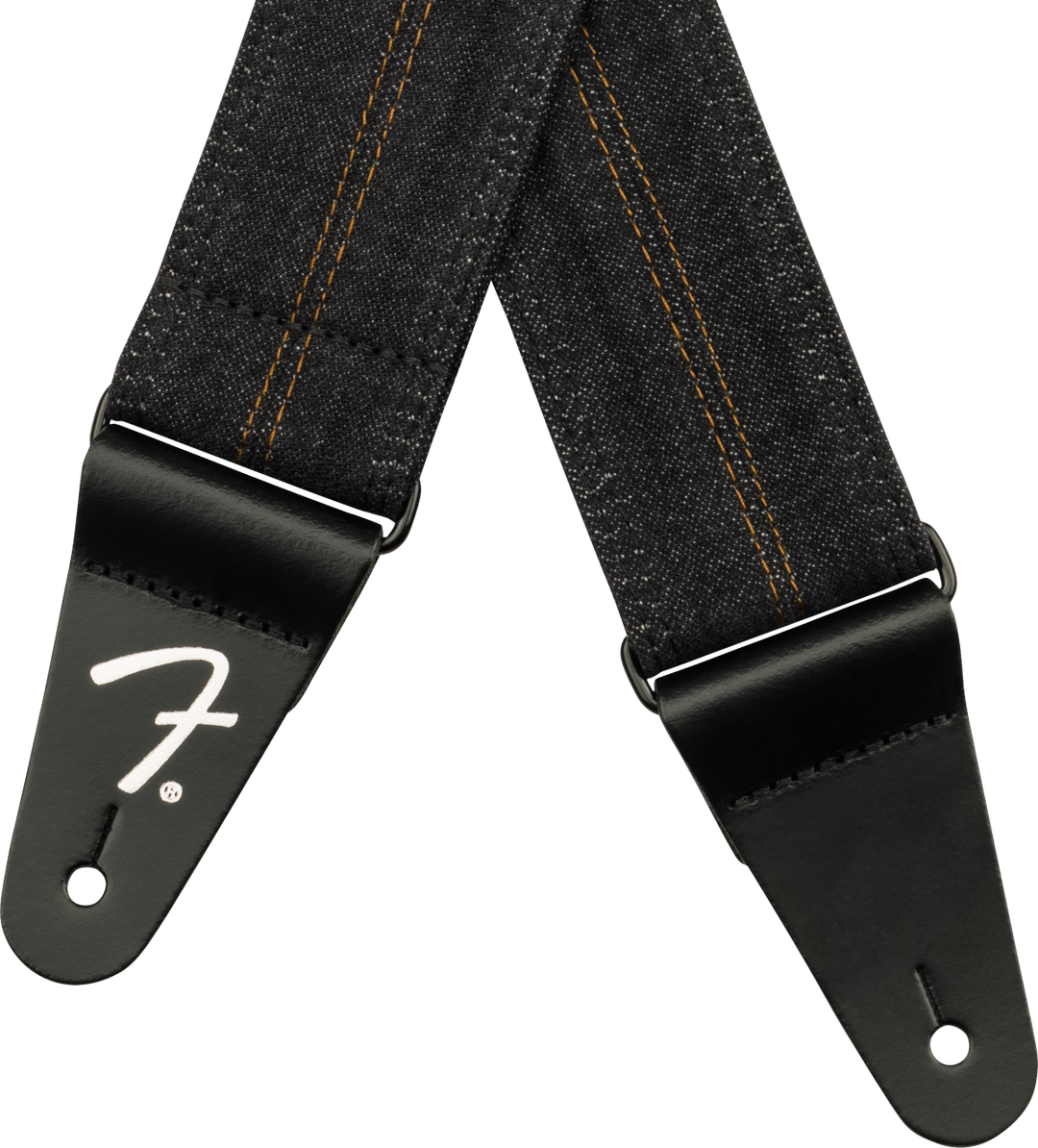 Fender x Wrangler Denim Tracolla per Chitarra (Washed Black Stitch, 2")