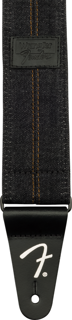 Fender x Wrangler Denim Tracolla per Chitarra (Washed Black Stitch, 2")