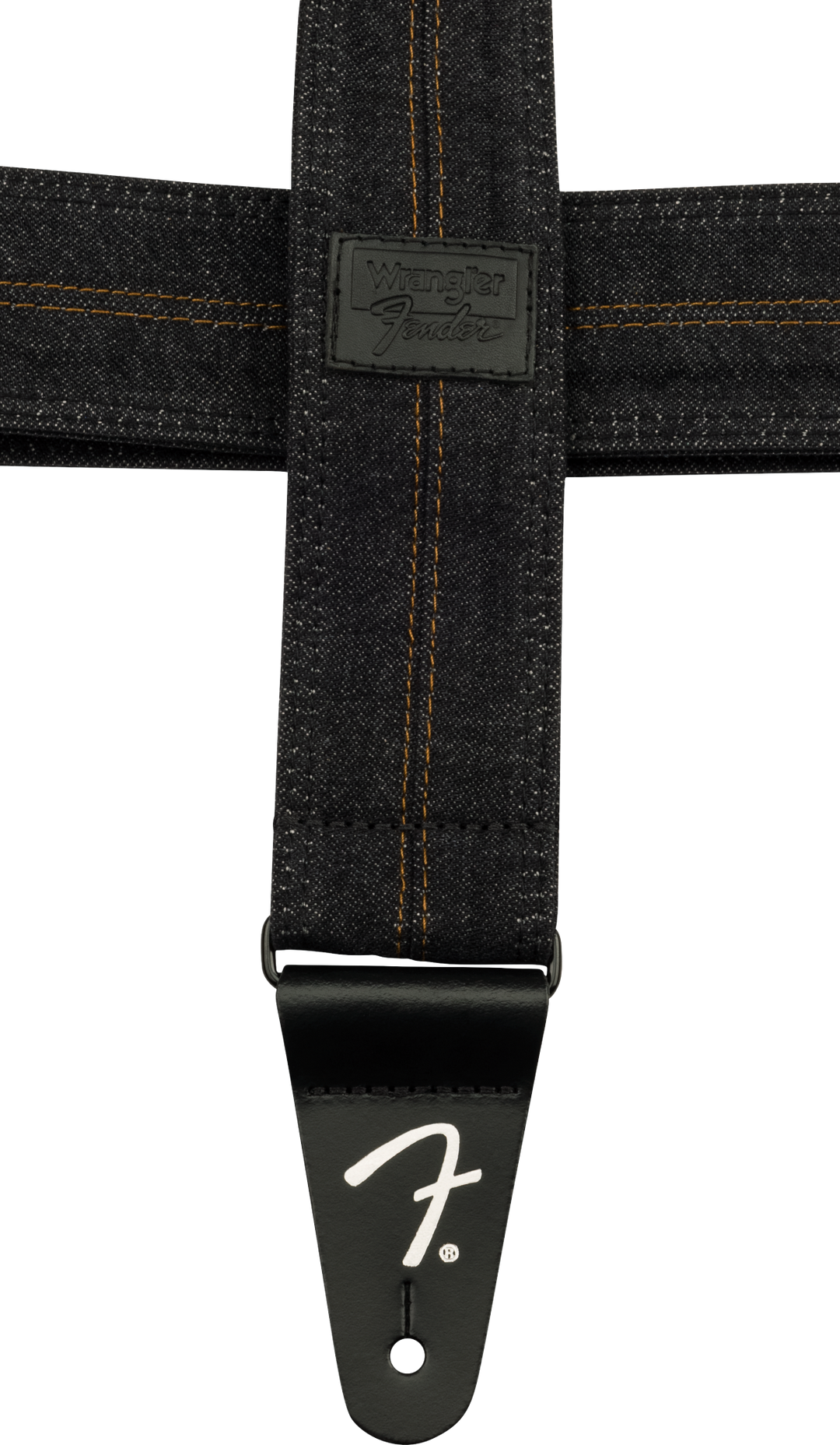 Fender x Wrangler Denim Tracolla per Chitarra (Washed Black Stitch, 2")