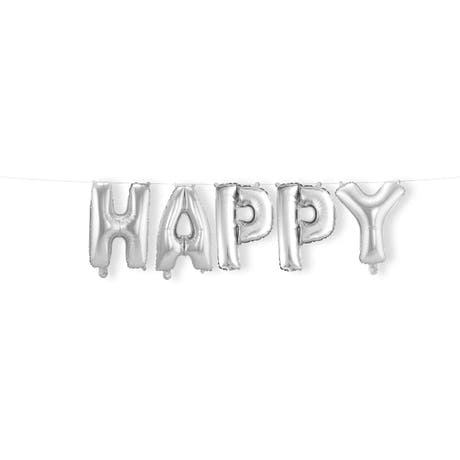 Palloncino di Folia 'Happy' (Argento, 36cm)