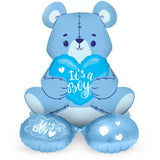 Foil Balloon With Base Bear 'It's a Boy' Blue (61 cm)