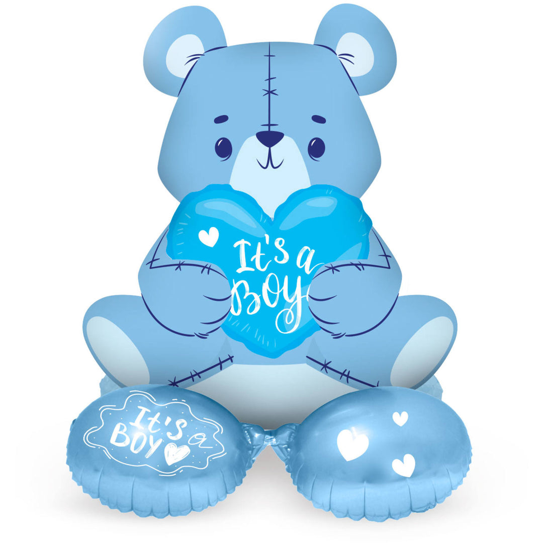 Palloncino di Folia con Base Orso 'It's a Boy' (Blu, 61cm)