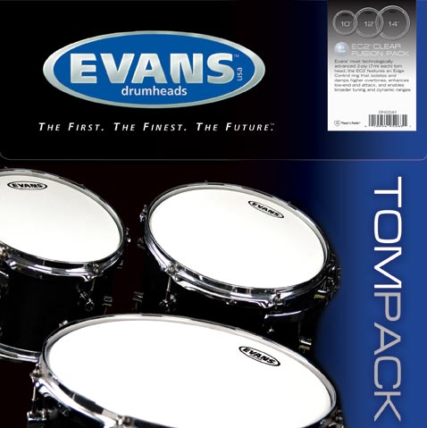 Evans EC2S Skin Pack Fusion Set Clear - 10", 12", 14"