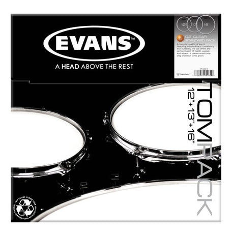 Evans G2 Skin Pack Standard Set Clear - 12", 13", 16"