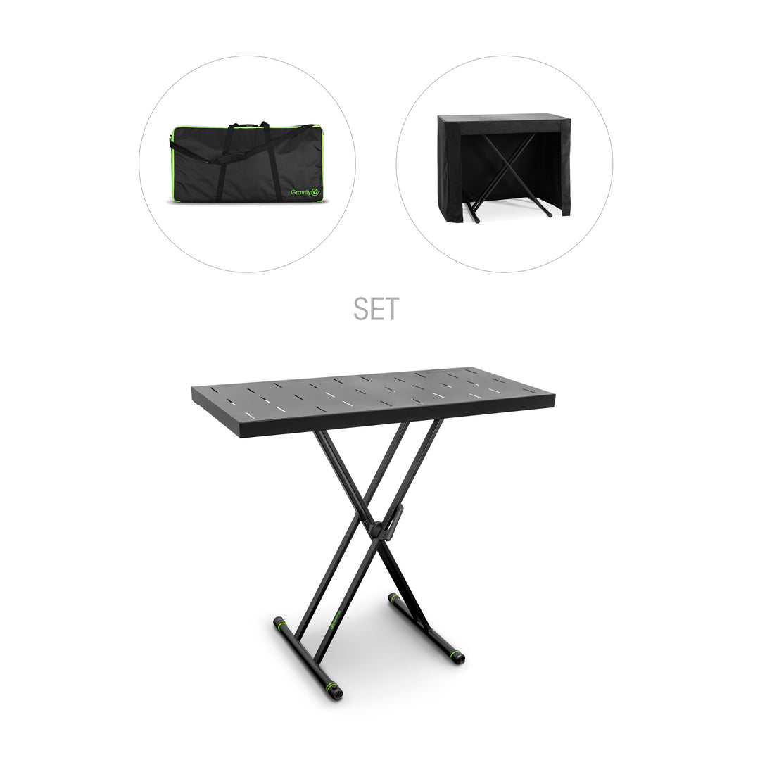 Gravity KSX 2 RD SÆT 1 - Supporto per tastiera a forma di X con doppio sostegno e piano di appoggio, set 1