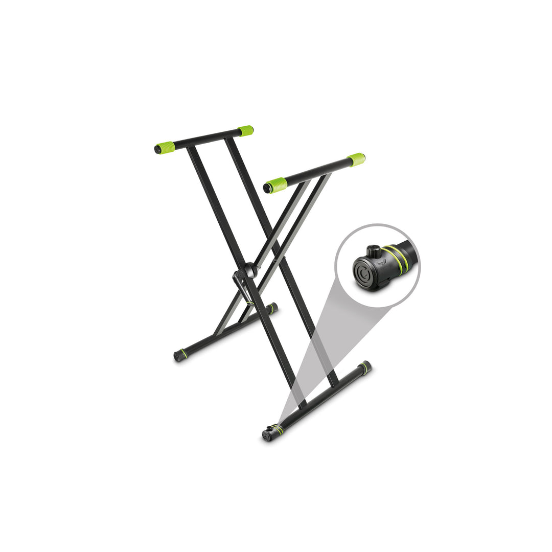 Gravity KSX 2 RD SÆT 1 - Supporto per tastiera a forma di X con doppio sostegno e piano di appoggio, set 1