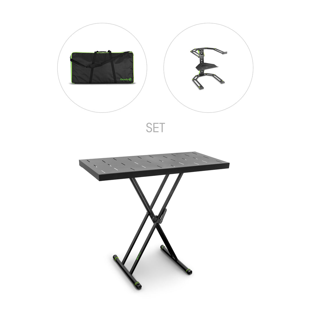 Gravity KSX 2 RD SET 2 - Supporto per tastiera a doppia X e tavolo di supporto, set 2