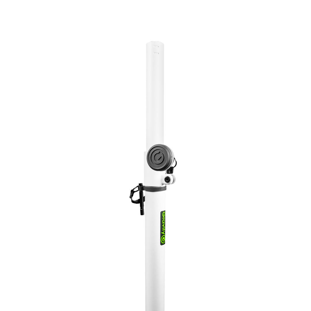 Gravity LS 431 W - Supporto per luci con base quadrata in acciaio e possibilità di montaggio eccentrico