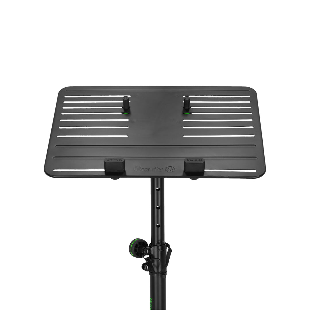 Gravity LTS T 02 B - Supporto universale per laptop con perni di sostegno regolabili e base in acciaio, nero