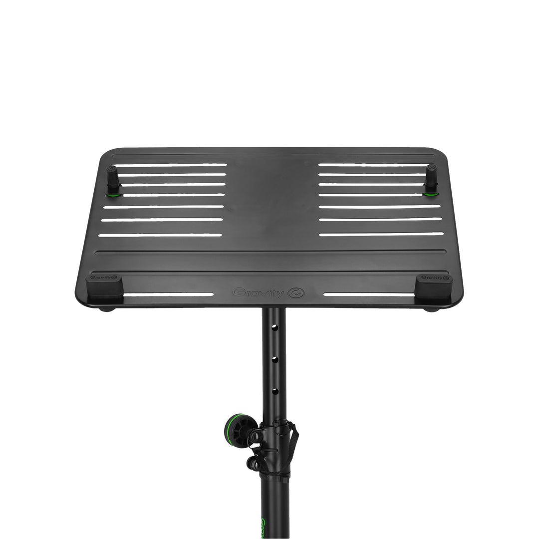 Gravity LTS T 02 B - Supporto universale per laptop con perni di sostegno regolabili e base in acciaio, nero
