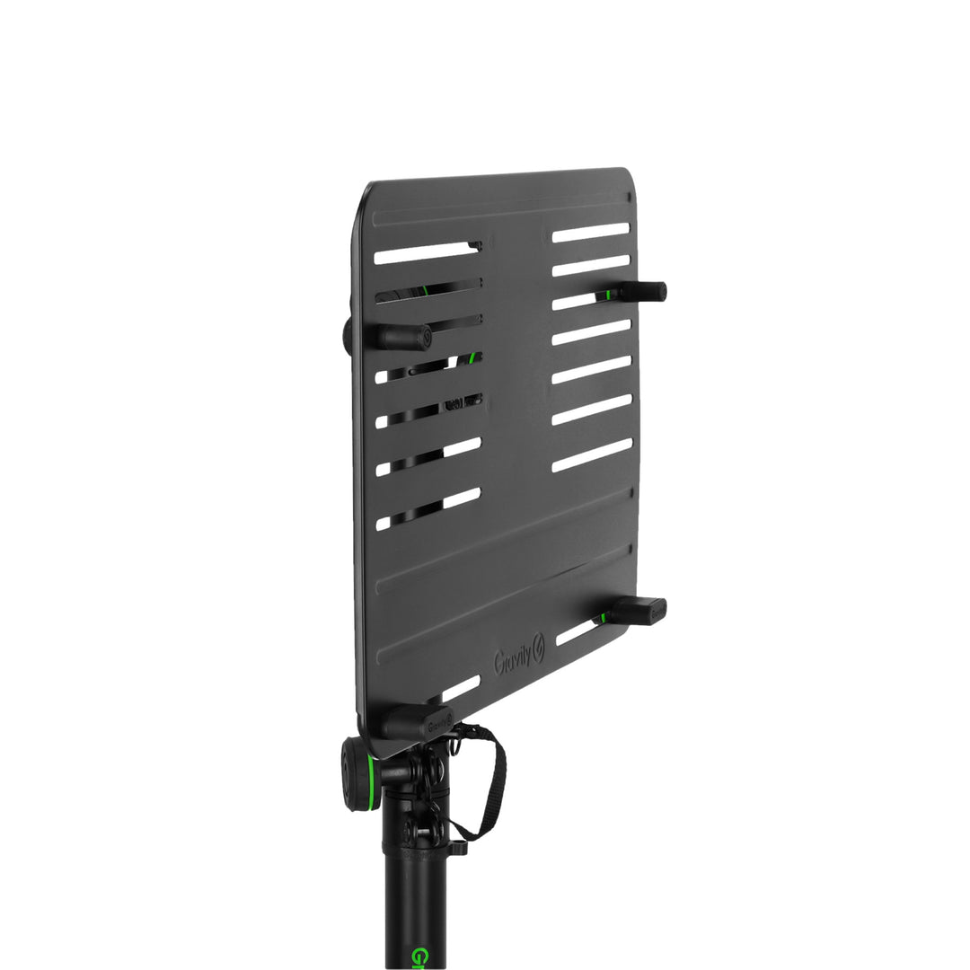 Gravity LTS T 02 B - Supporto universale per laptop con perni di sostegno regolabili e base in acciaio, nero
