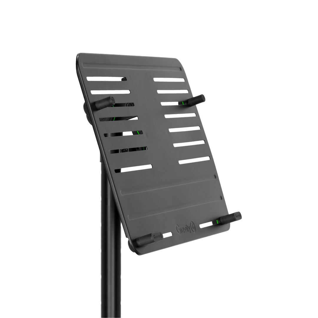Gravity LTS T 02 B - Supporto universale per laptop con perni di sostegno regolabili e base in acciaio, nero