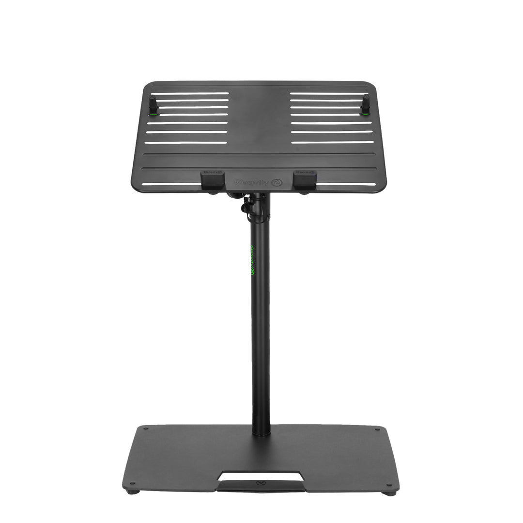 Gravity LTS T 02 B - Supporto universale per laptop con perni di sostegno regolabili e base in acciaio, nero