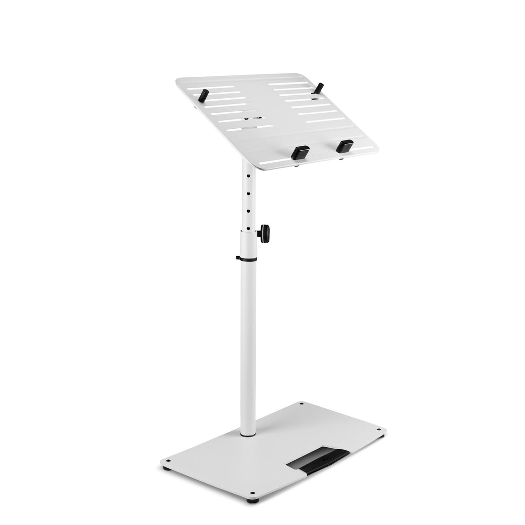 Gravity LTS T 02 W - supporto universale per laptop con perni di sostegno regolabili e base in acciaio