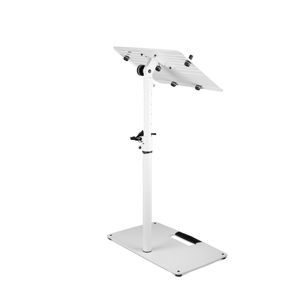 Gravity LTS T 02 W - supporto universale per laptop con perni di sostegno regolabili e base in acciaio