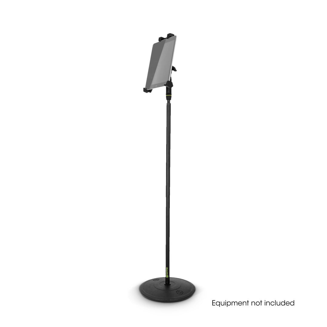 Gravity MA T TH 02 SET 2 - Supporto per tablet per viaggiatori e supporto per microfono a una mano con base rotonda