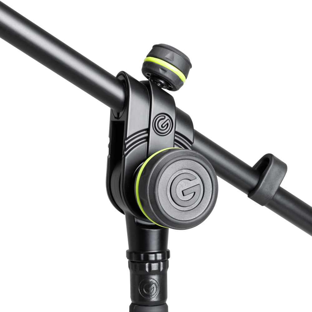 Gravity MS 4221 B - Kort mikrofonstativ med foldbar trefodsfod og 2-punkts justerbar boomarm