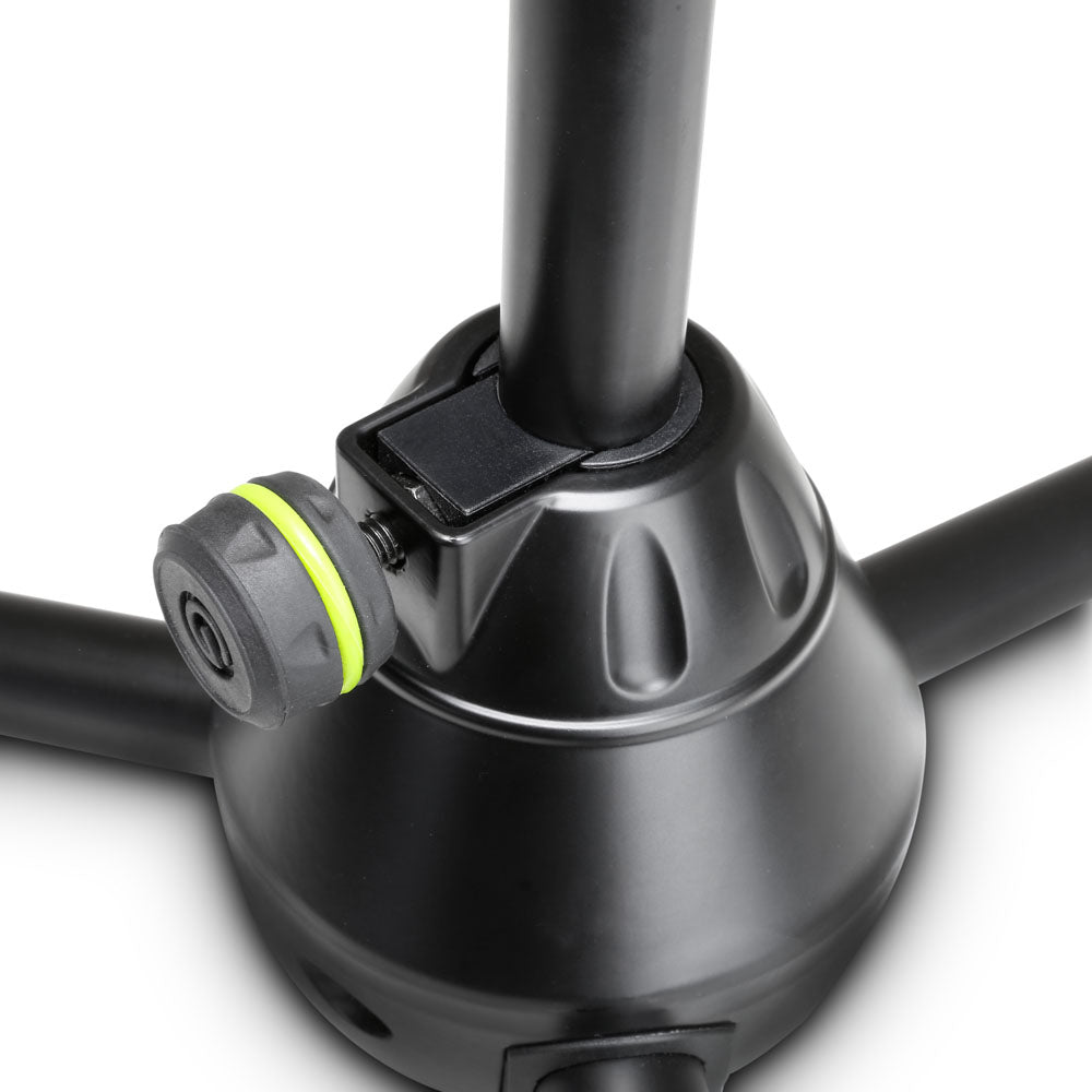 Gravity MS 4221 B - Kort mikrofonstativ med foldbar trefodsfod og 2-punkts justerbar boomarm