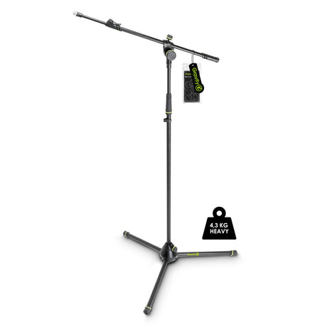 Gravity MS 4322 HDB - robusto supporto per microfono, treppiede, braccio telescopico a 2 punti