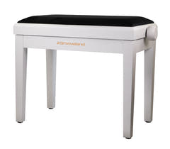 Grooveland KB200 Panchina per Pianoforte (Matte White, Sedile Nero)