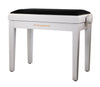 Grooveland KB200 Panchina per Pianoforte (Matte White, Sedile Nero)
