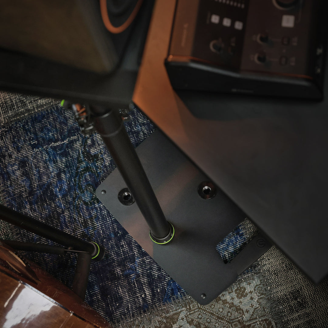 Gravity SP 3202 CS B - Supporto per altoparlante per monitor da studio con base quadrata in acciaio