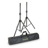Gravity SS 5212 B SET 1 - Set di 2 stand per altoparlanti in acciaio, con borsa per il trasporto