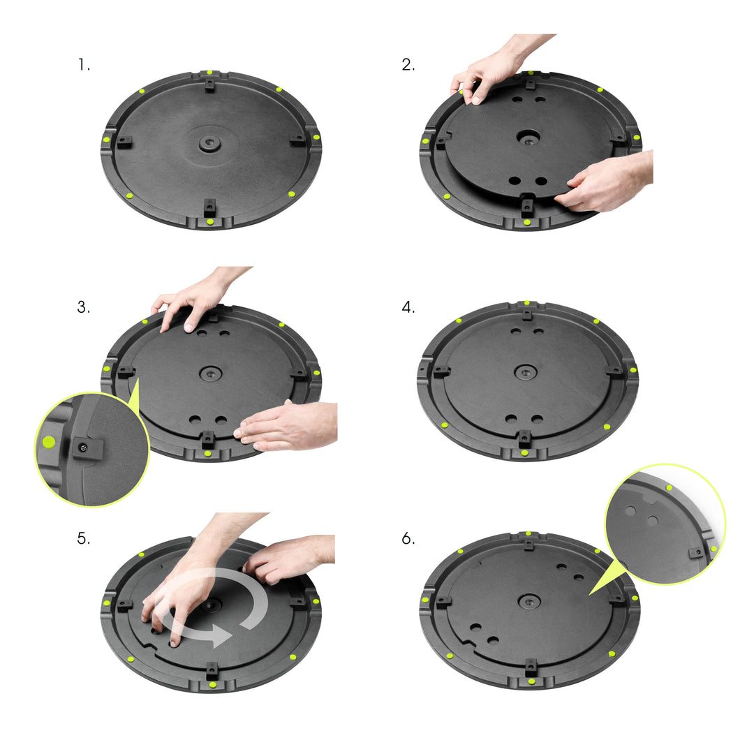 Gravity SSP WB SET 1 W - Supporto per altoparlante con base e piastra zavorrata in ghisa, bianco