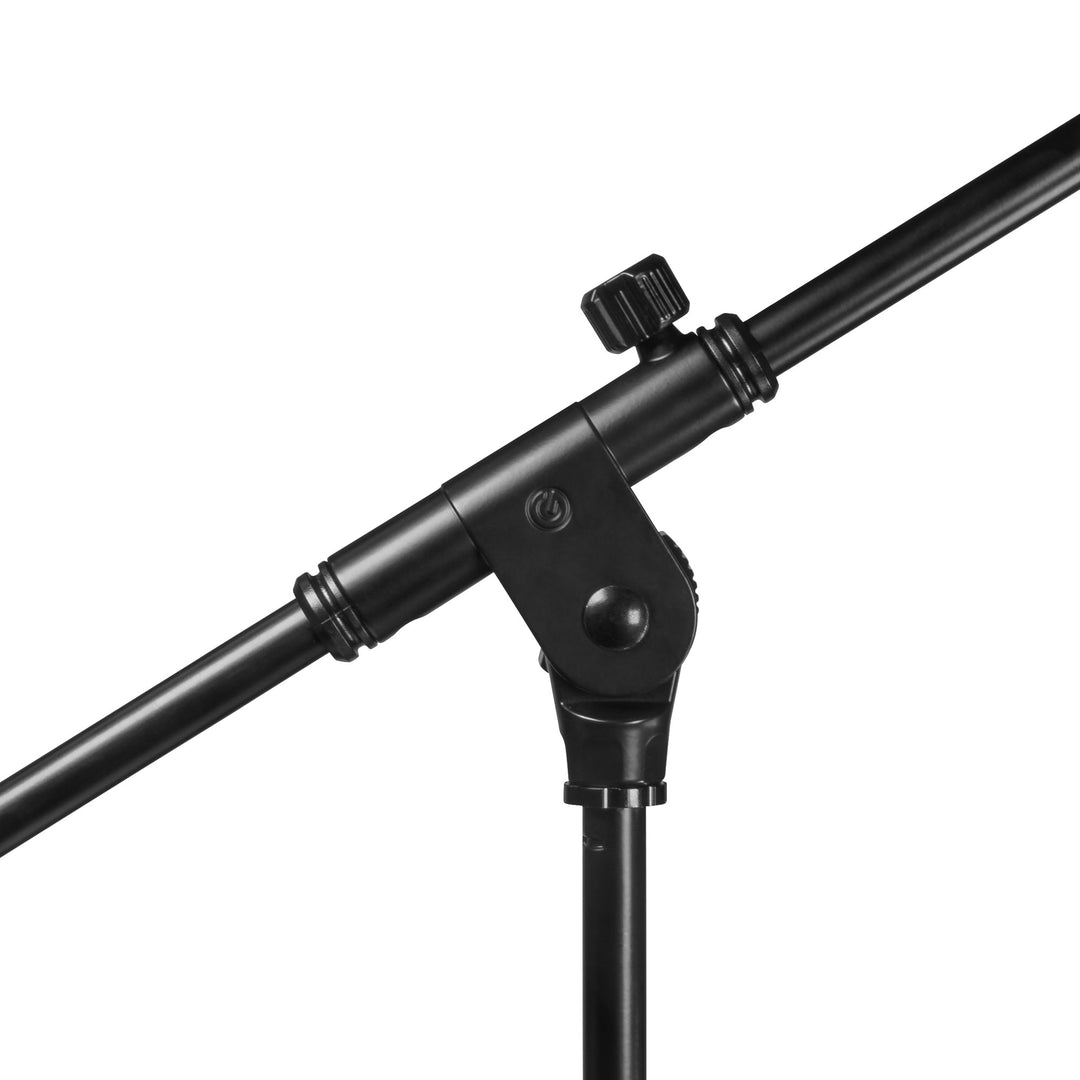 Gravity TMS 2222 - Supporto per microfono della serie tour corto con base rotonda e braccio telescopico con regolazione a 2 punti