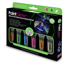 Set di pittura UV Glow in Dark per viso e corpo
