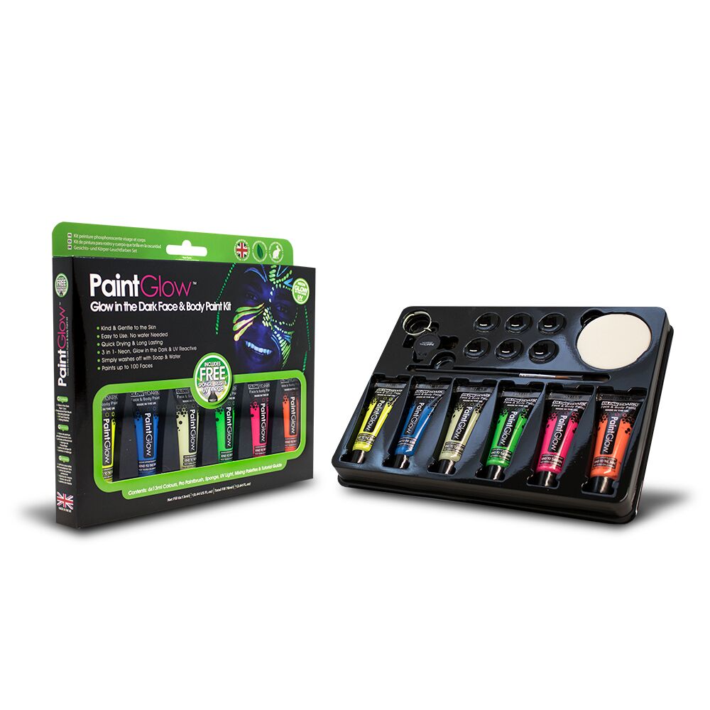 Set di pittura UV Glow in Dark per viso e corpo