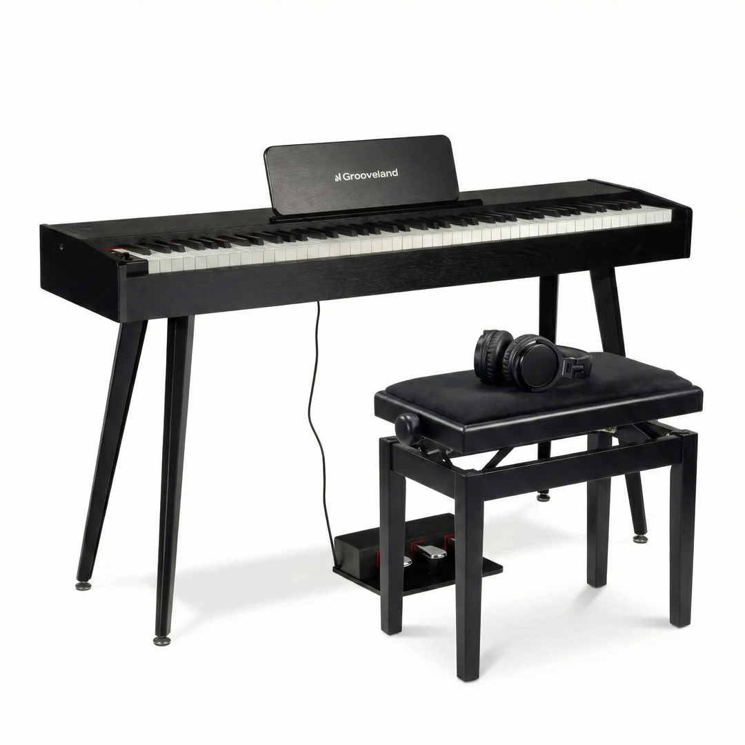 Grooveland DDP-140 Pianoforte elettrico (Nero) bundle
