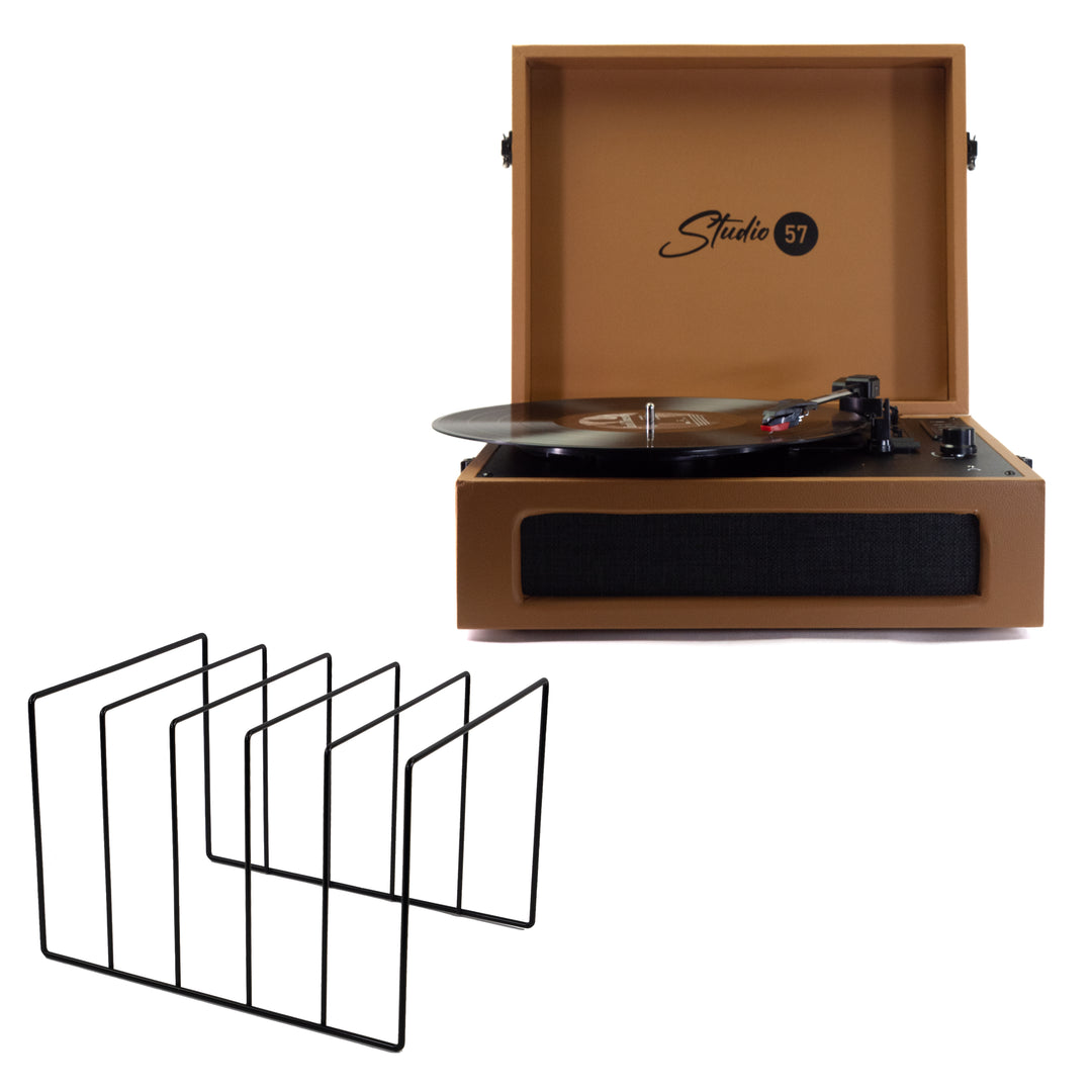 Studio 57 Groovy Giradischi con Supporto LP (Earth)