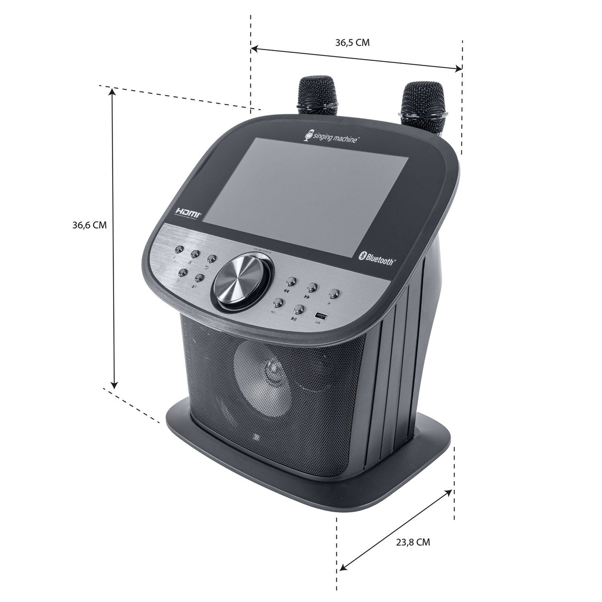 Impianto Karaoke con 2 Microfoni (Nero)