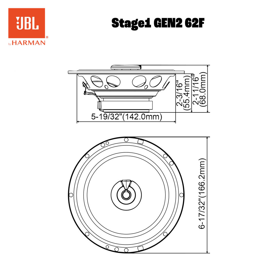 Altoparlanti coassiali per auto JBL Stage1 Gen2 62F 6,5"