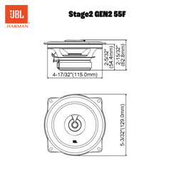 JBL Stage2 Gen2 55F altoparlanti coassiali per auto da 5,25"