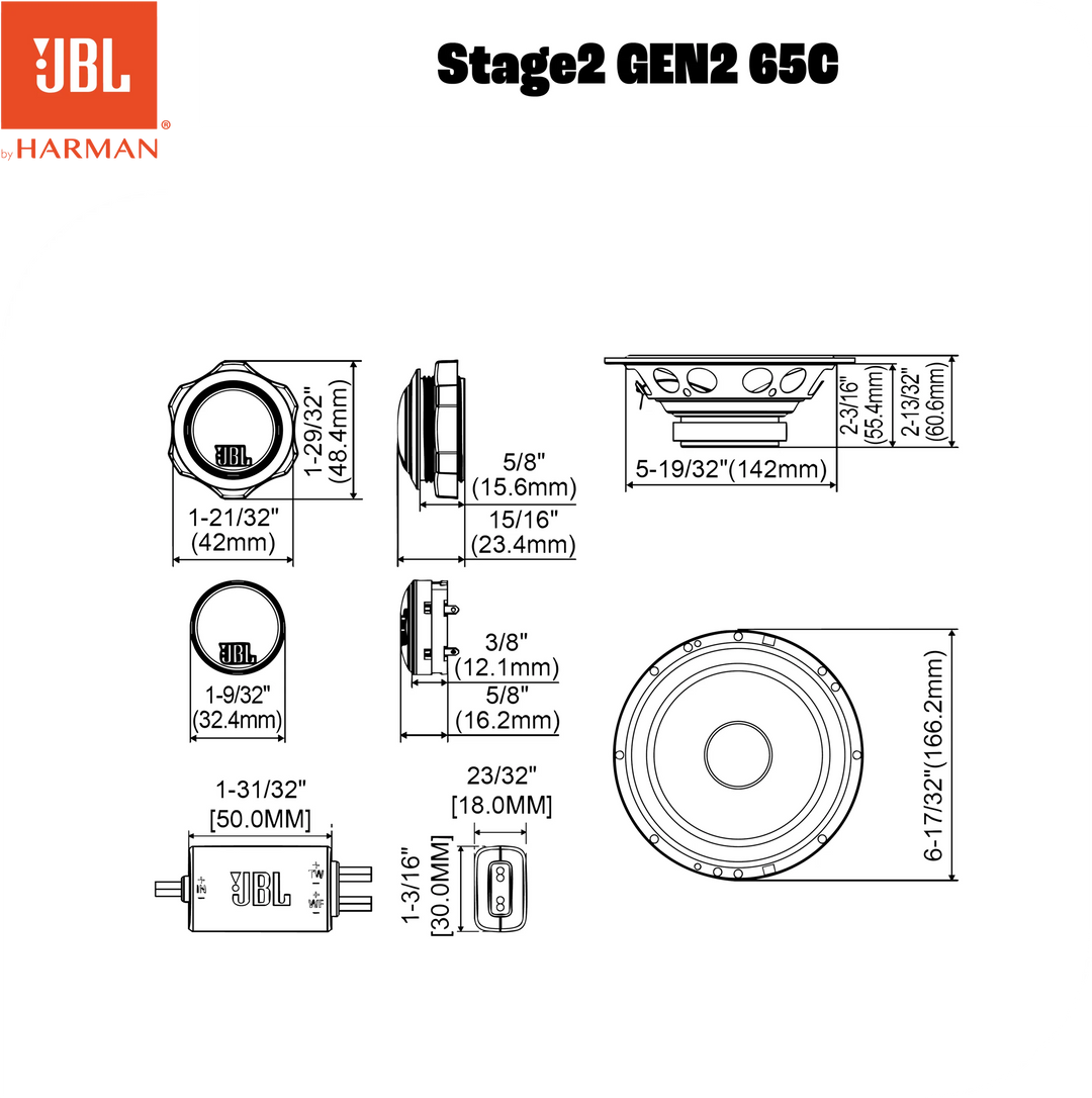 Kit componenti JBL Stage2 Gen2 65C 6,5"