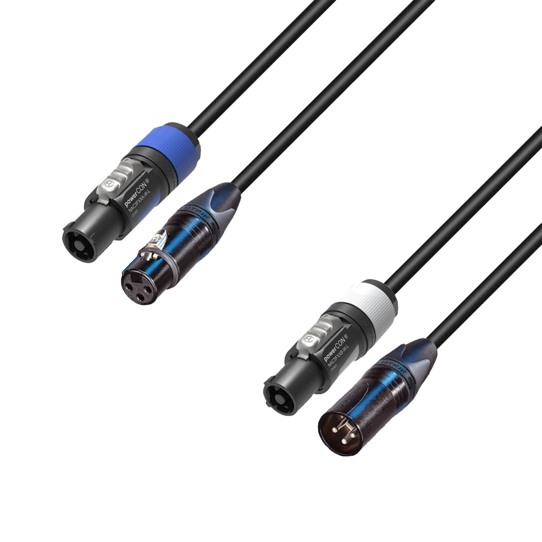 Adam Hall Cables 5 STAR H PCON D 0500 - Hybridkabel | DMX Neutrik® 3-polet XLR x powerCON® | 5 m